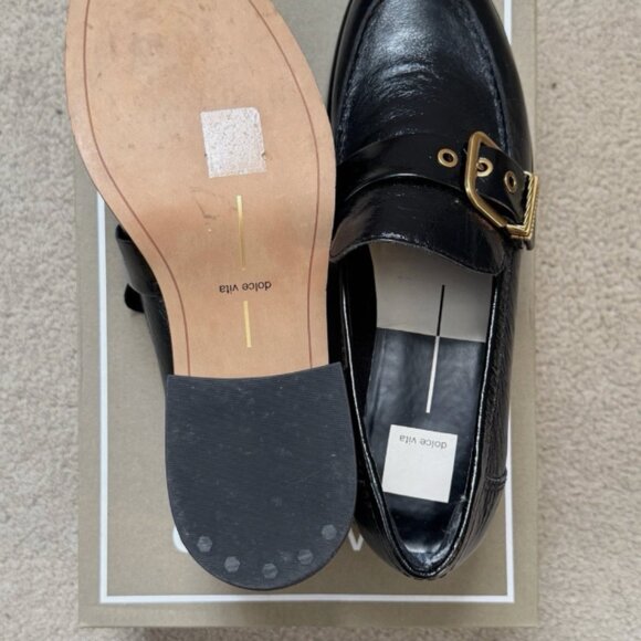 DOLCE VITA Yonder Midnight Crinkle Patent Platform Loafer Women’s Size 9.5 - Picture 5 of 5